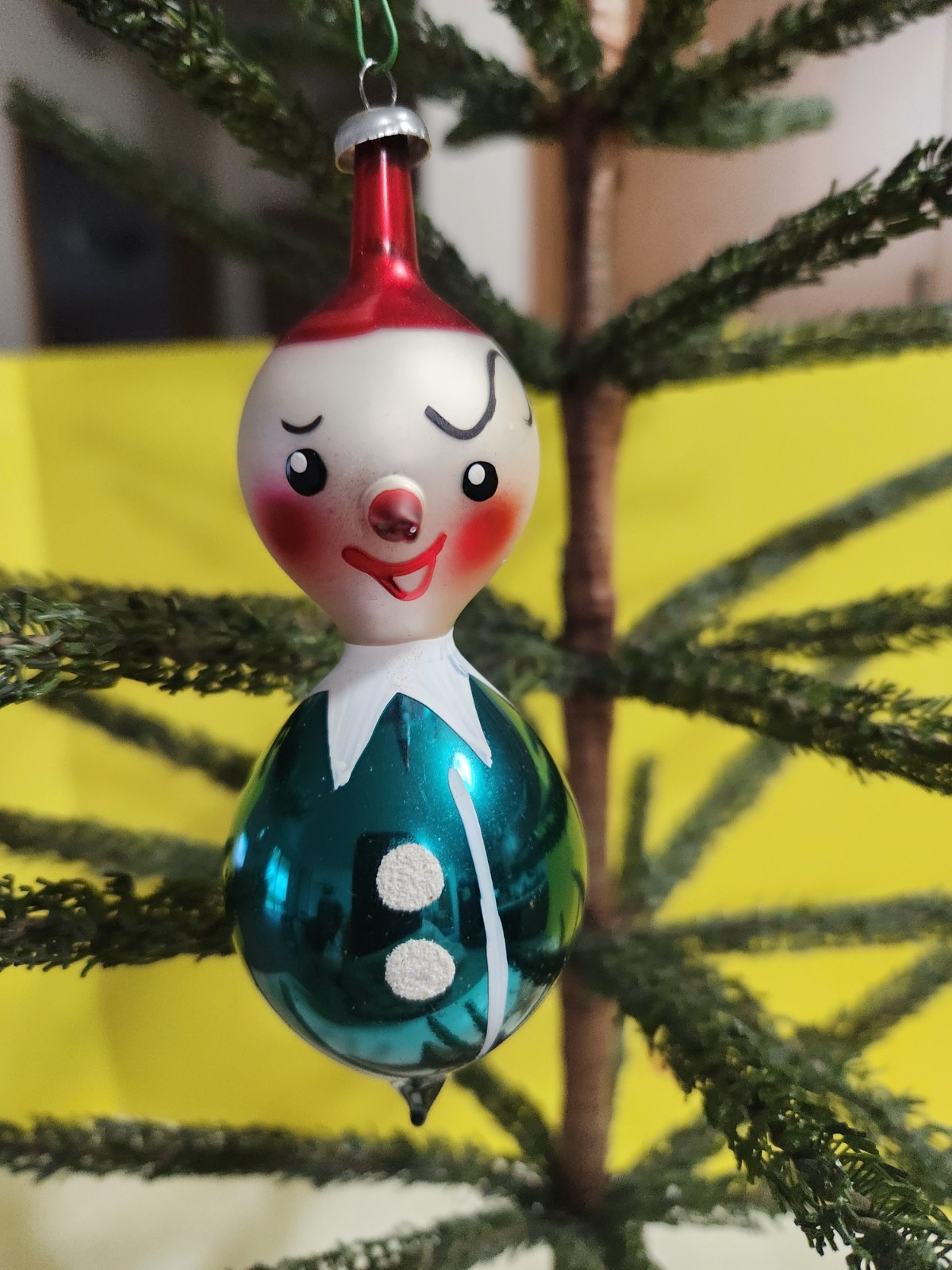 Vintage Italy De Carlini 5" Pinocchio Glass Christmas Ornament 