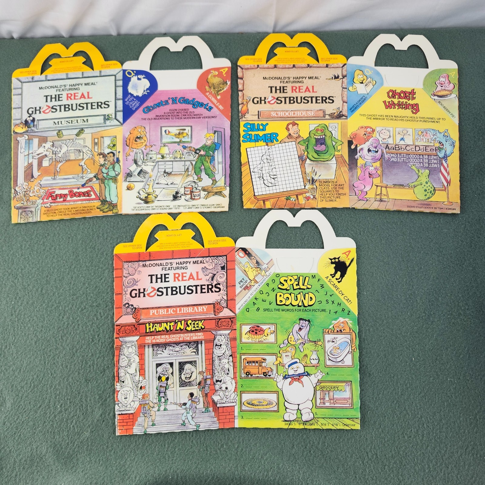 Vtg 1987 McDonalds Happy Meal Box Lot of 3 The Real Ghostbusters Museum Retro Vtg 1987 McDonalds Happy Meal Box Lot of 3 The Real Ghostbusters Museum Retro