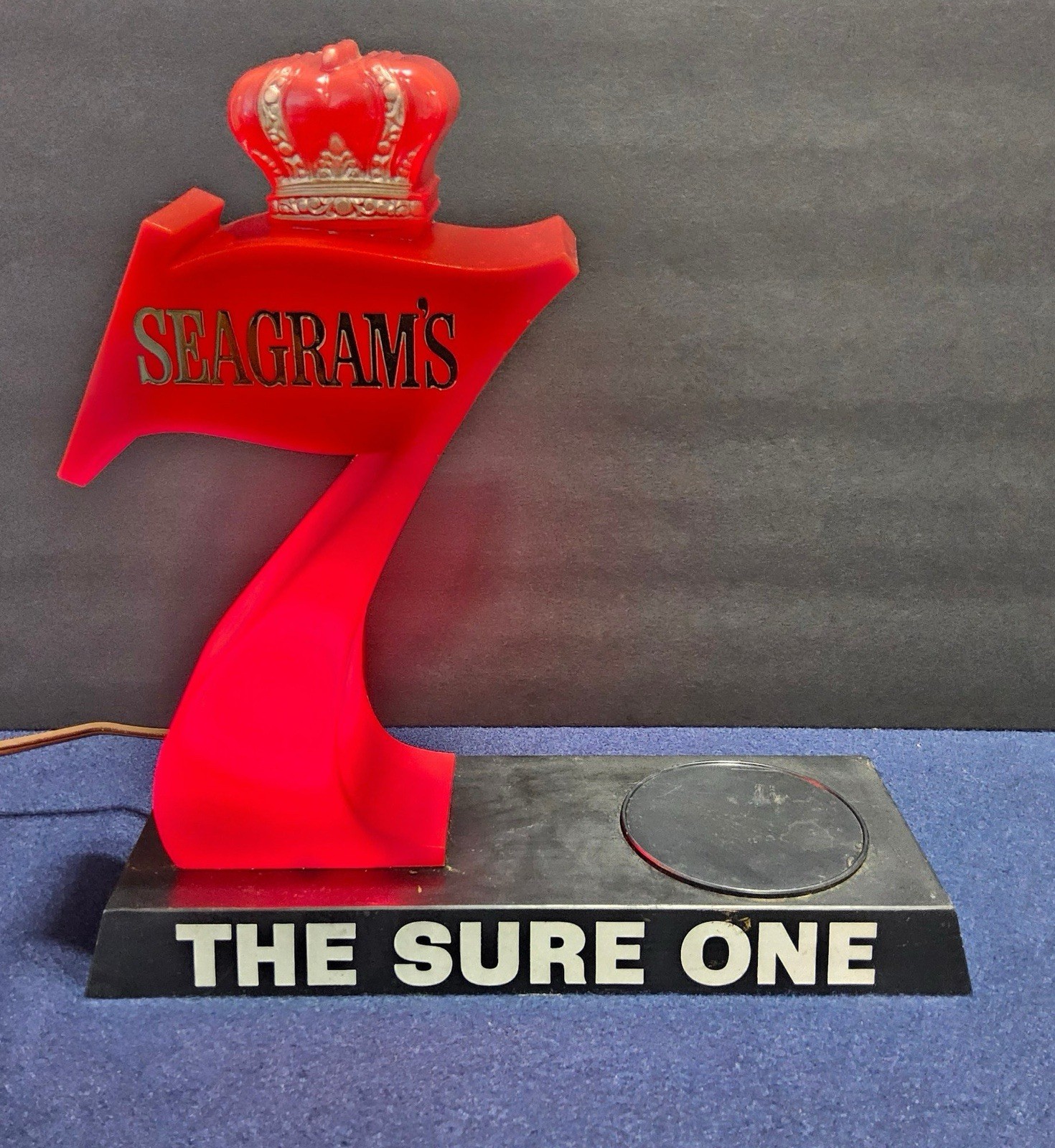 Vintage Seagram’s 7 Lighted Bottle Display Stand Bar Back Advertising Sign Vintage Seagram’s 7 Lighted Bottle Display Stand Bar Back Advertising Sign
