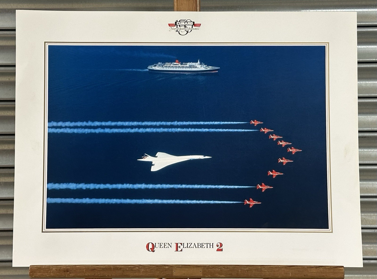 British Airways Concorde, QE2 & Red Arrows Poster 150 Years of Cunard 1840-1990