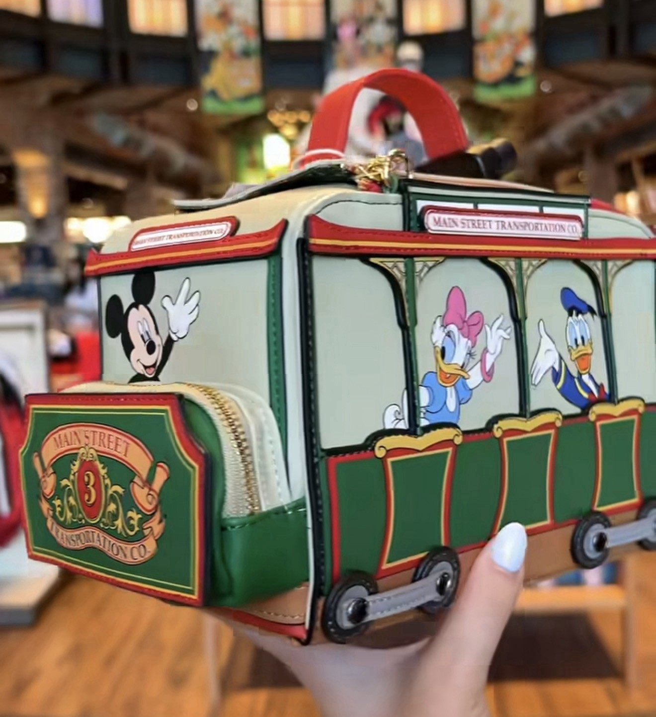 Disney Parks Loungefly Main Street Transportation Trolley Bag Mickey & Friends Disney Parks Loungefly Main Street Transportation Trolley Bag Mickey & Friends