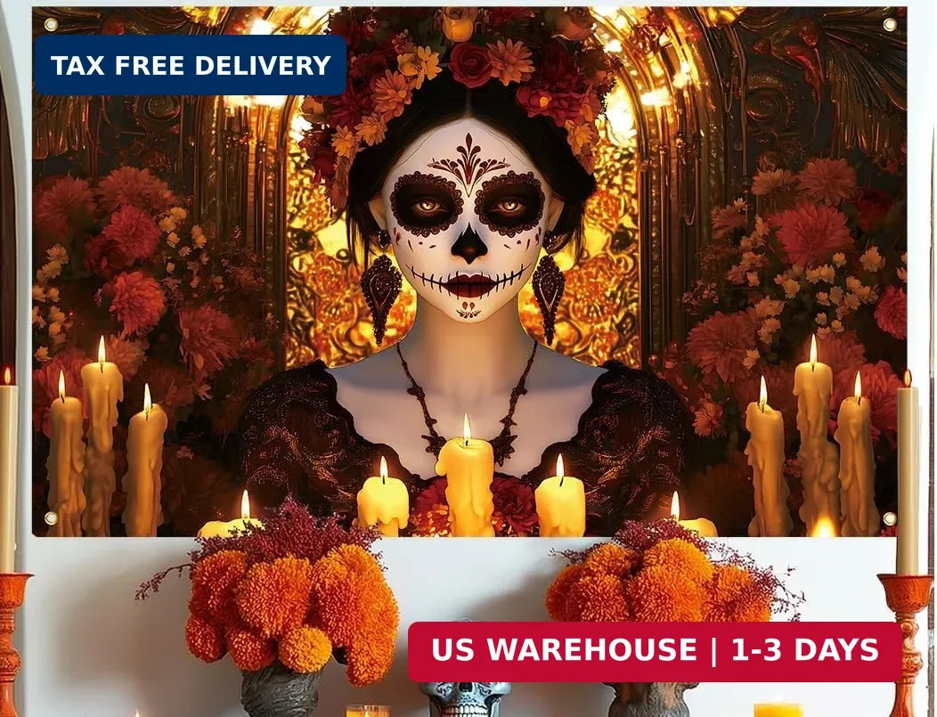 Dia De Los Muertos Decorations Backdrop Day of the Dead Banner Halloween Mexican Dia De Los Muertos Decorations Backdrop Day of the Dead Banner Halloween Mexican