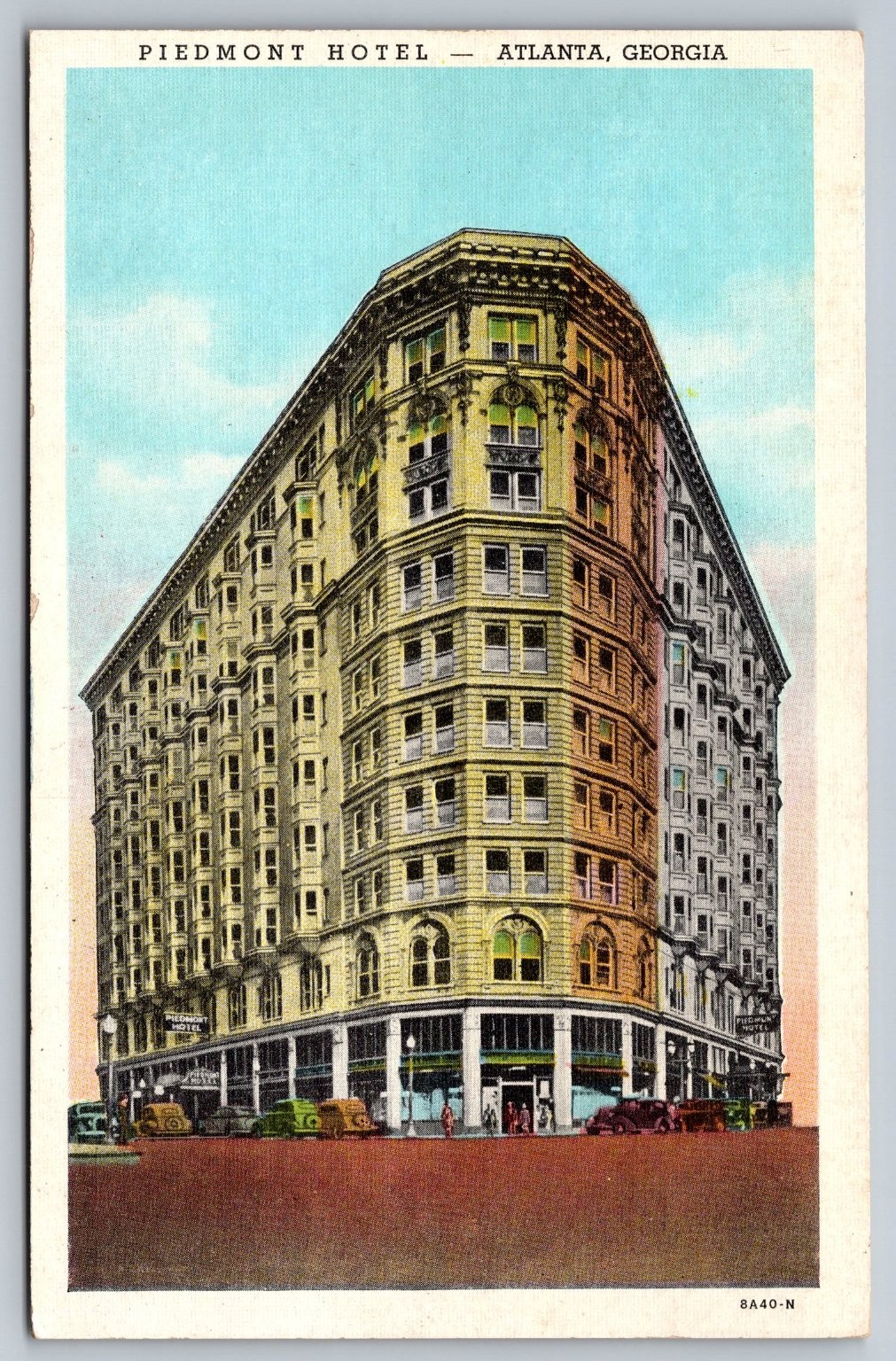 Piedmont Hotel Atlanta GA Linen Postcard - Vintage Curteich American Art Piedmont Hotel Atlanta GA Linen Postcard - Vintage Curteich American Art