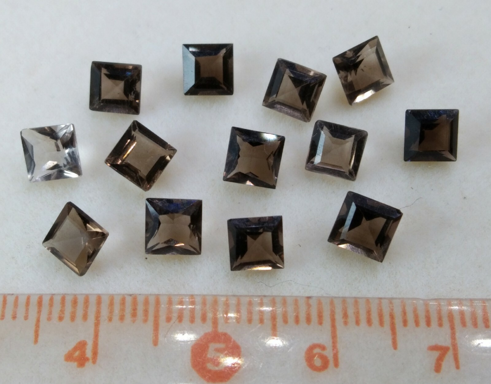 smoke quartz Faceted 13 pieces