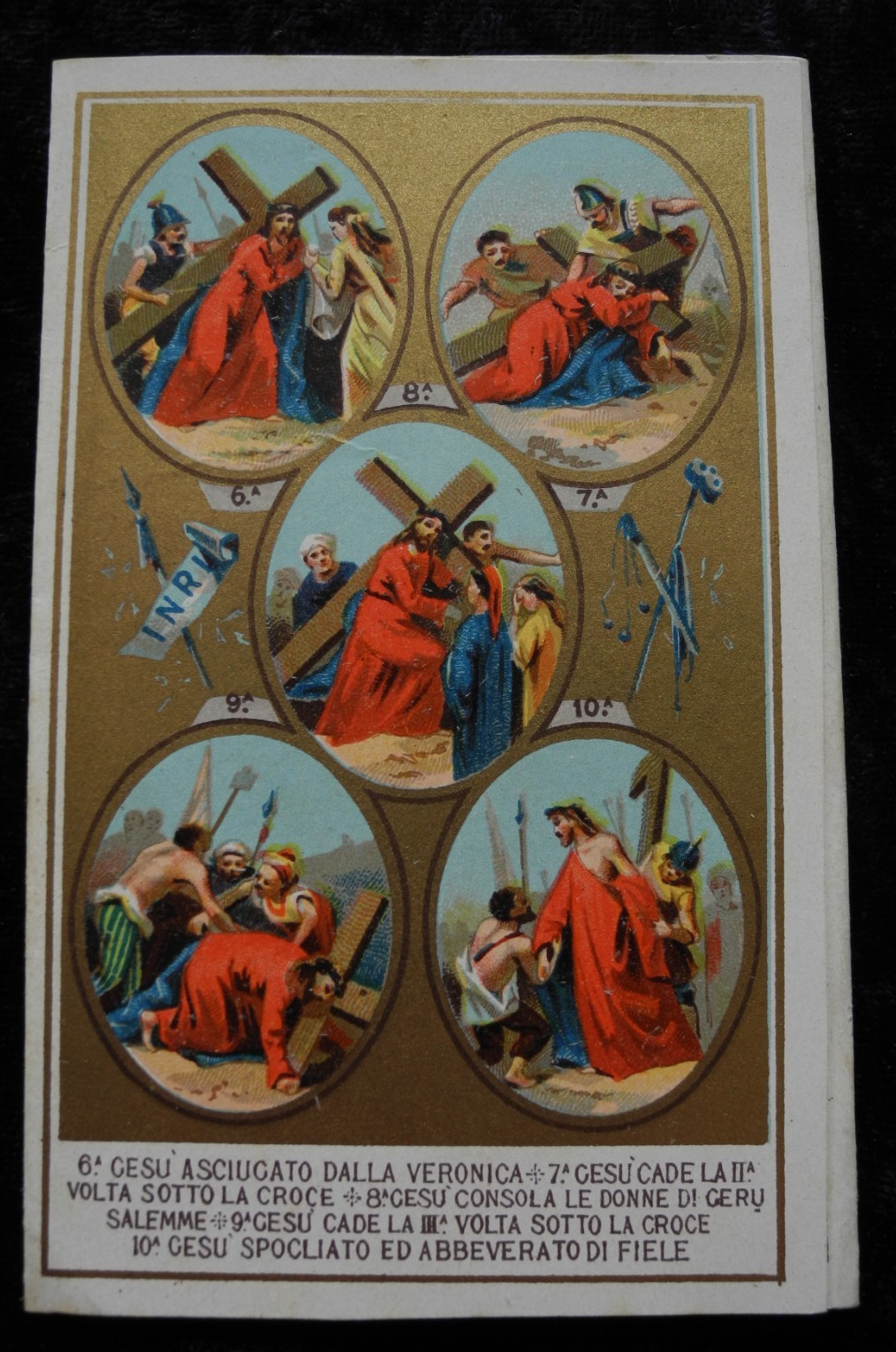 OLD ANTIQUE DEVOTIONAL CARD / HOLY CARD – STATIONS OF THE CROSS VIA CRUCIS OLD ANTIQUE DEVOTIONAL CARD / HOLY CARD – STATIONS OF THE CROSS VIA CRUCIS