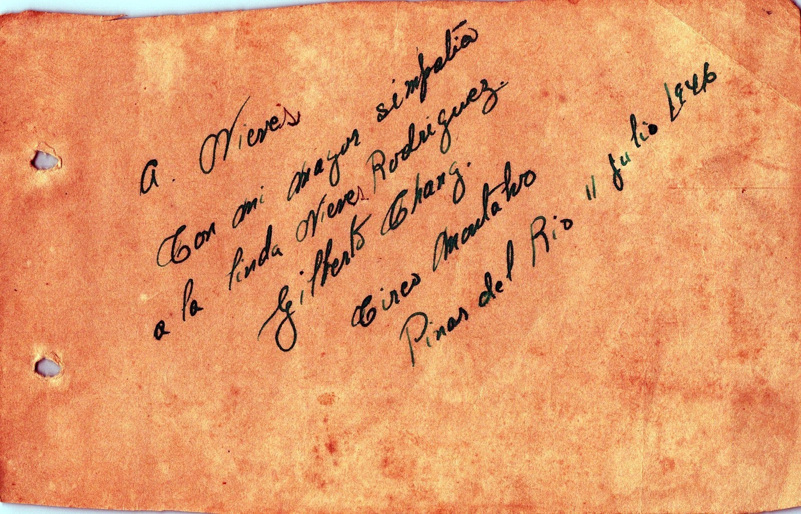 RARE GILBERTO CHANG INSCRIBED SIGNED AUTOGRAPH 1946 ORIG MA81 RARE GILBERTO CHANG INSCRIBED SIGNED AUTOGRAPH 1946 ORIG MA81