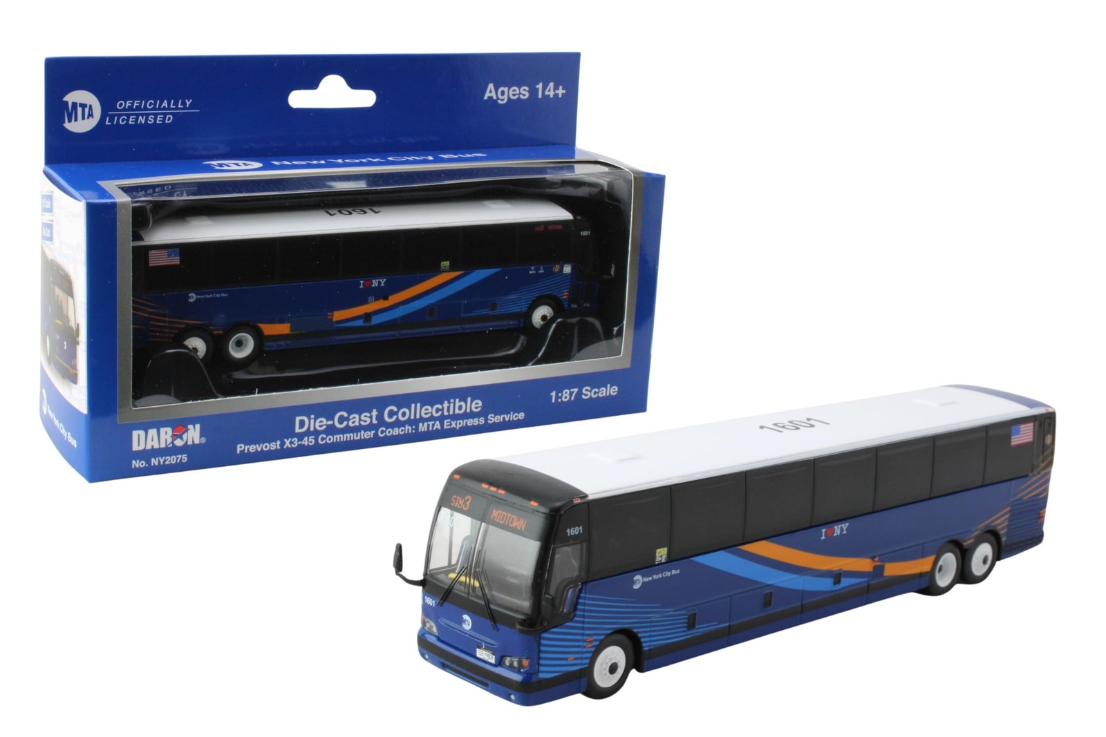Daron Prevost X3-45 Commuter C*ach MTA Express Service Bus, Die-Cast Metal