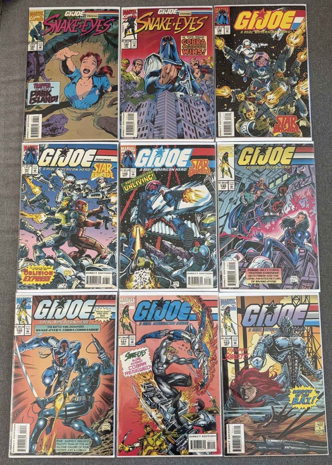 G.I. Joe: A Real American Hero Lot of 9 #143, #145-151, #153 Marvel Comics G.I. Joe: A Real American Hero Lot of 9 #143, #145-151, #153 Marvel Comics