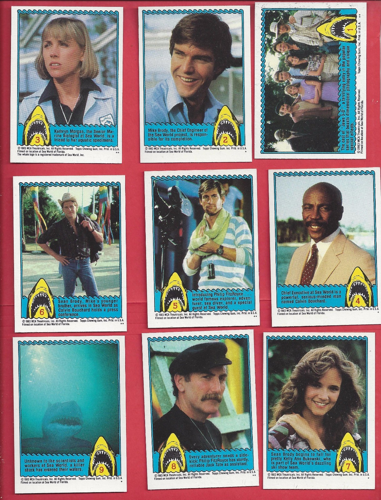 1983 Topps Jaws 3-D Complete set 1 to 44 nm to mint 1983 Topps Jaws 3-D Complete set 1 to 44 nm to mint