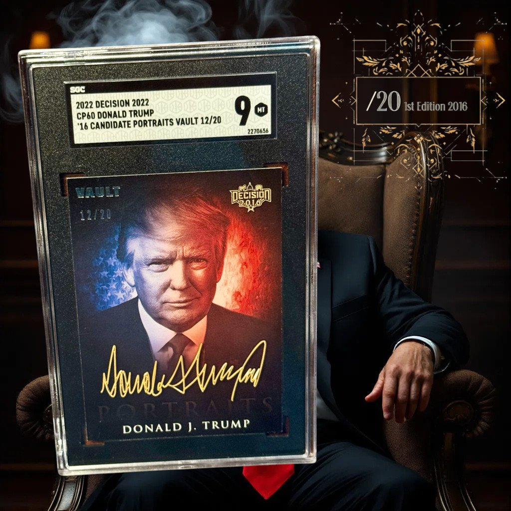 Decision 2016 1st Ed. Donald Trump Portrait VAULT 12/20 SGC 9 MINT ULTRA RARE Decision 2016 1st Ed. Donald Trump Portrait VAULT 12/20 SGC 9 MINT ULTRA RARE