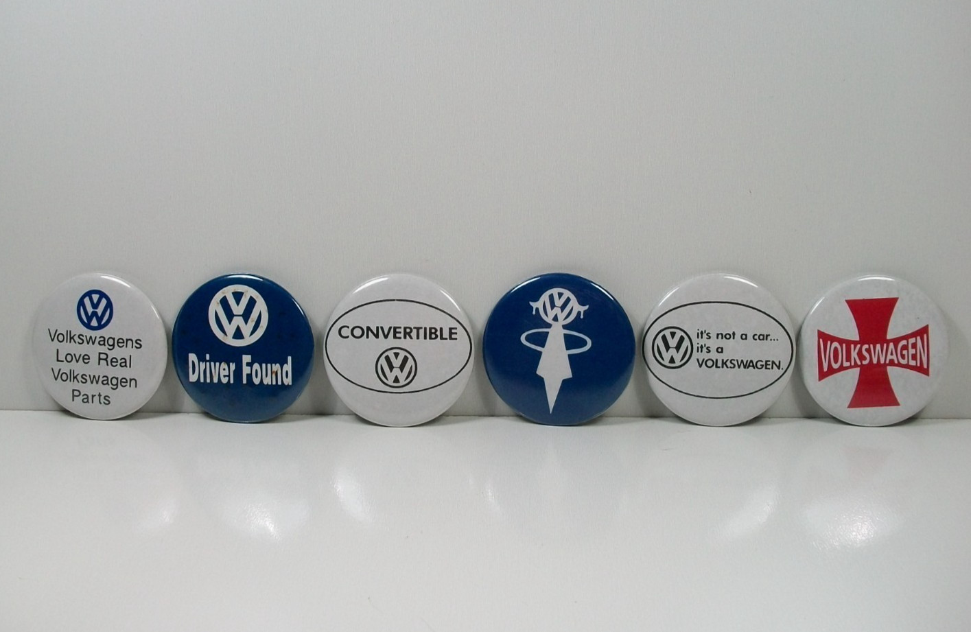 Lot of 6 Vintage Volkswagen VW Pinback Button - 2 1/4" Diameter Lot of 6 Vintage Volkswagen VW Pinback Button - 2 1/4" Diameter