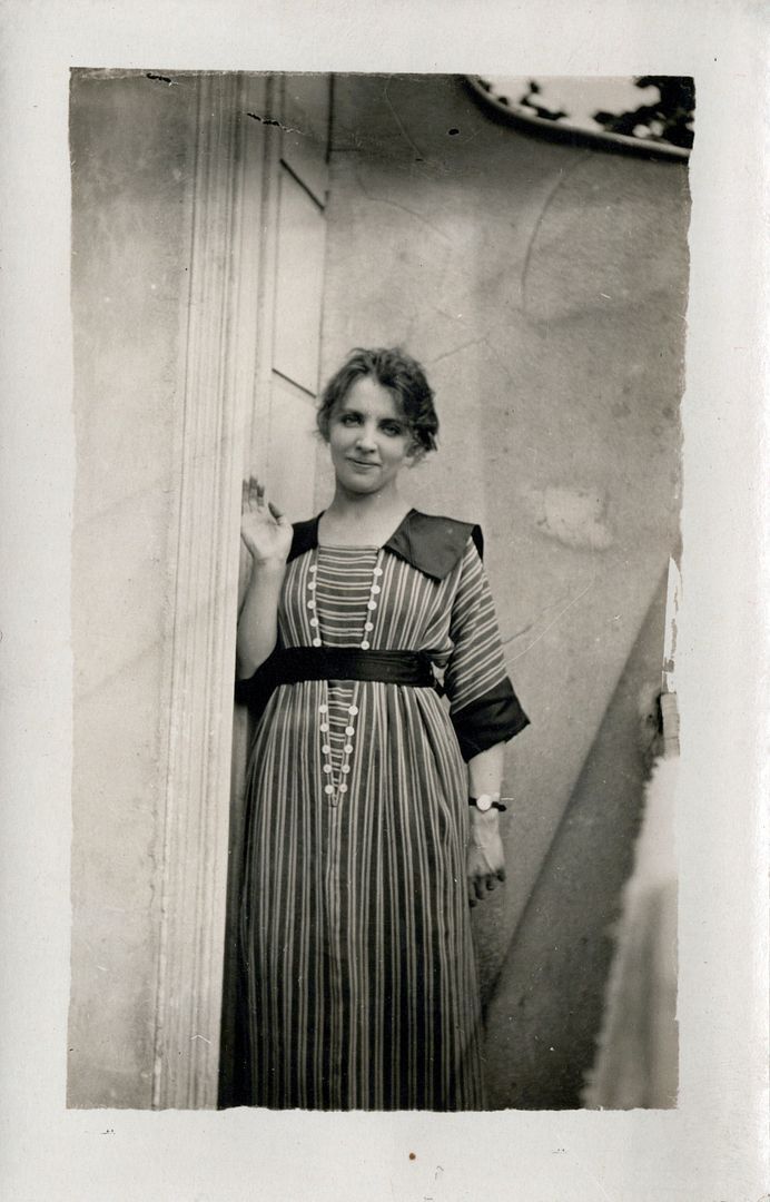 Young Woman Wearing Interesting Dress Real Photo Postcard rppc
