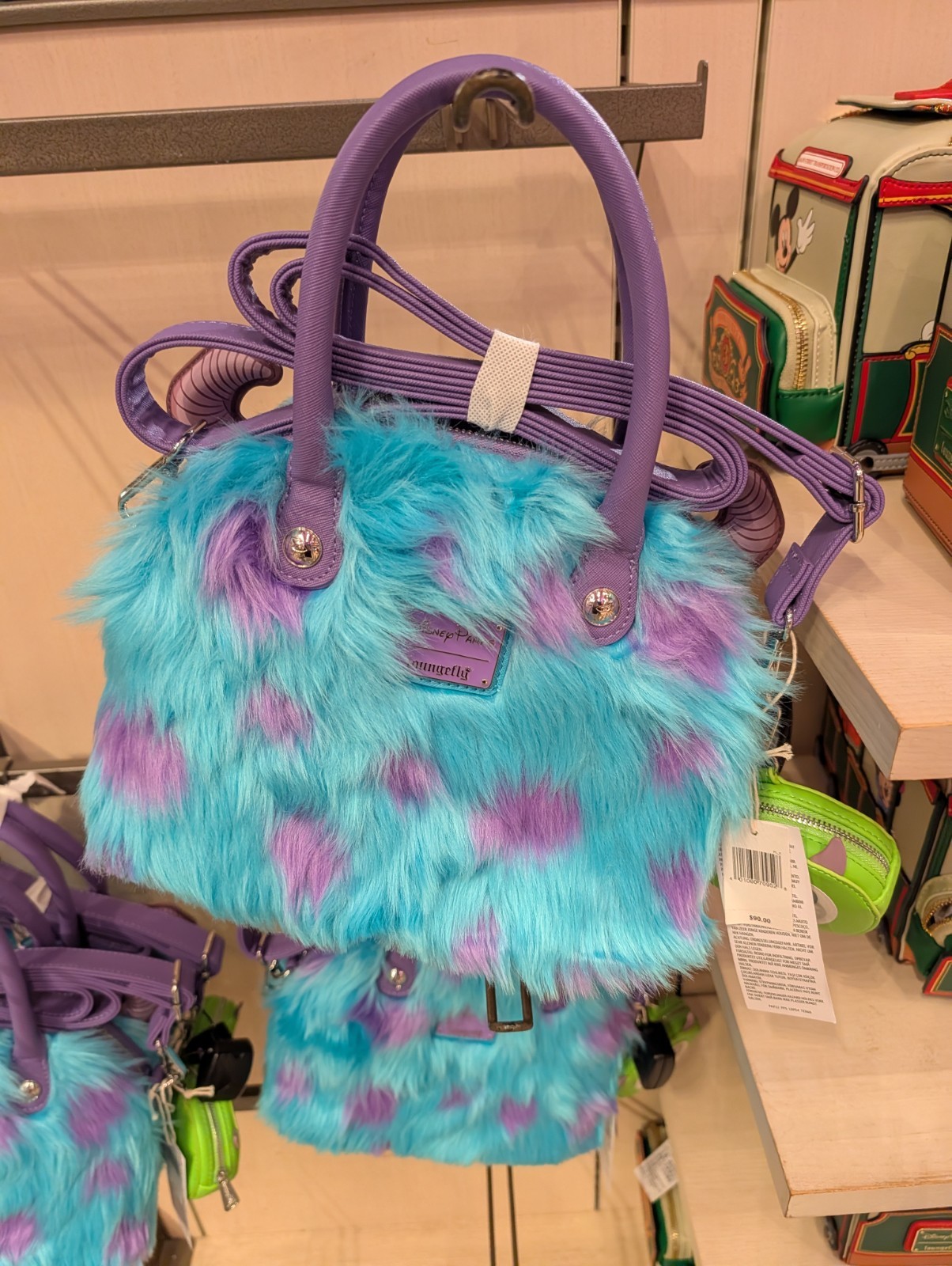 NEW 2026 Disney Parks Loungefly Sulley & Mike Monsters Inc. Furry Crossbody Bag NEW 2026 Disney Parks Loungefly Sulley & Mike Monsters Inc. Furry Crossbody Bag