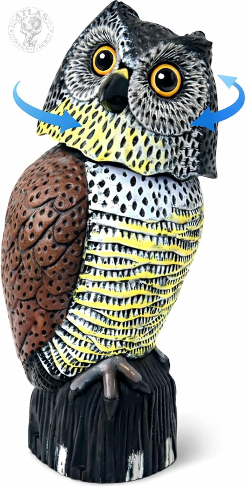 Giftexpress 16" Large Owl Decoy with Rotating Head – Realistic Garden Statue Bir