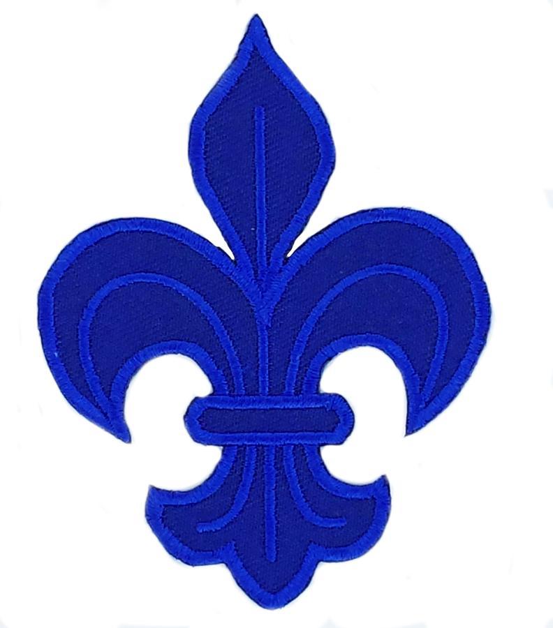 shield patch Embroidered fusible heraldic lily BLUE royalist louis xvi shield patch Embroidered fusible heraldic lily BLUE royalist louis xvi