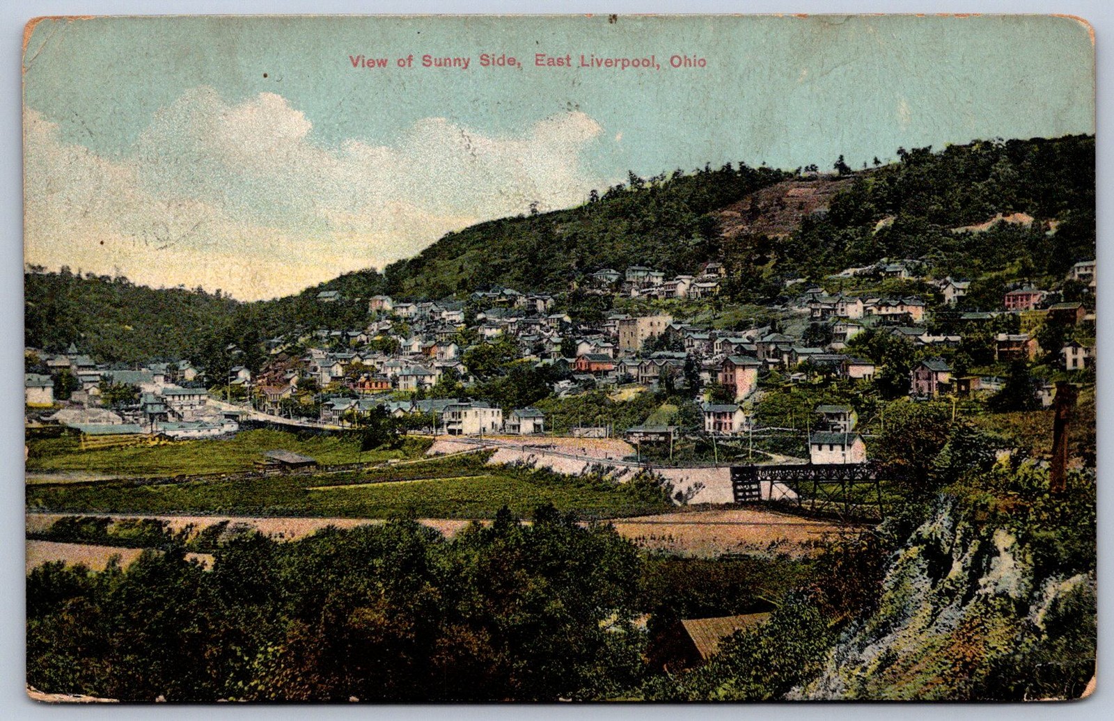 K29/ East Liverpool Ohio Postcard c1910 Sunny Side Birdseye Homes 95 K29/ East Liverpool Ohio Postcard c1910 Sunny Side Birdseye Homes 95