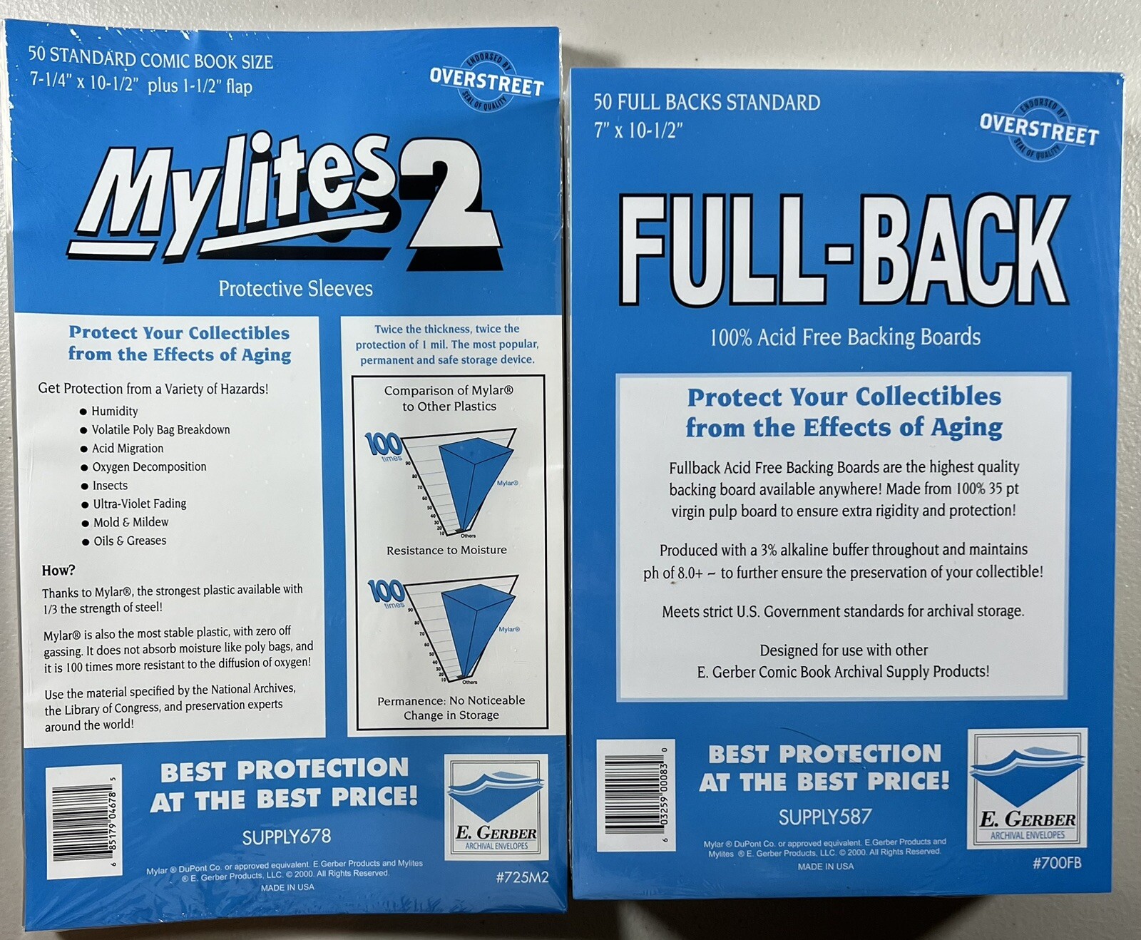 E. Gerber Mylites2 & Full-Back Standard (50pcs) Set 725M2/700FB 35pt White/White E. Gerber Mylites2 & Full-Back Standard (50pcs) Set 725M2/700FB 35pt White/White