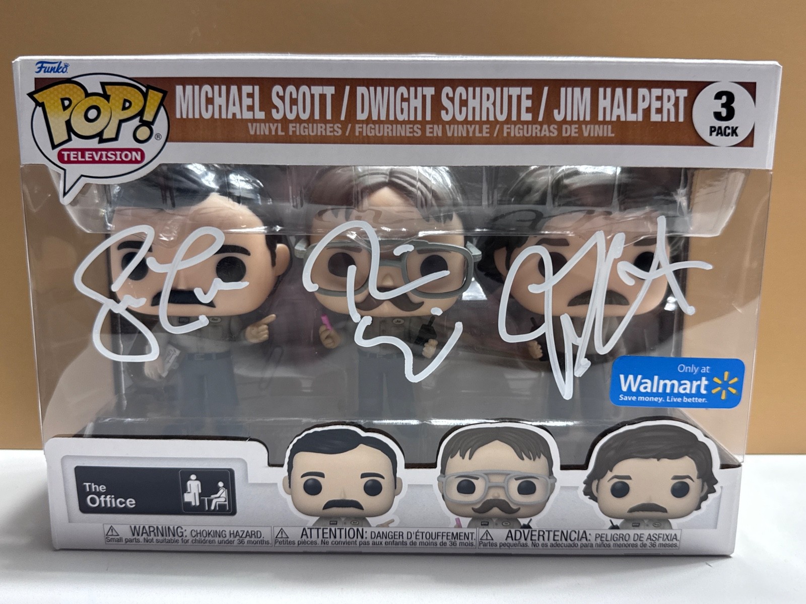 SIGNED Funko Pop THE OFFICE - Michael, Dwight, & Jim #3PK COA AUTHENTICATED SIGNED Funko Pop THE OFFICE - Michael, Dwight, & Jim #3PK COA AUTHENTICATED