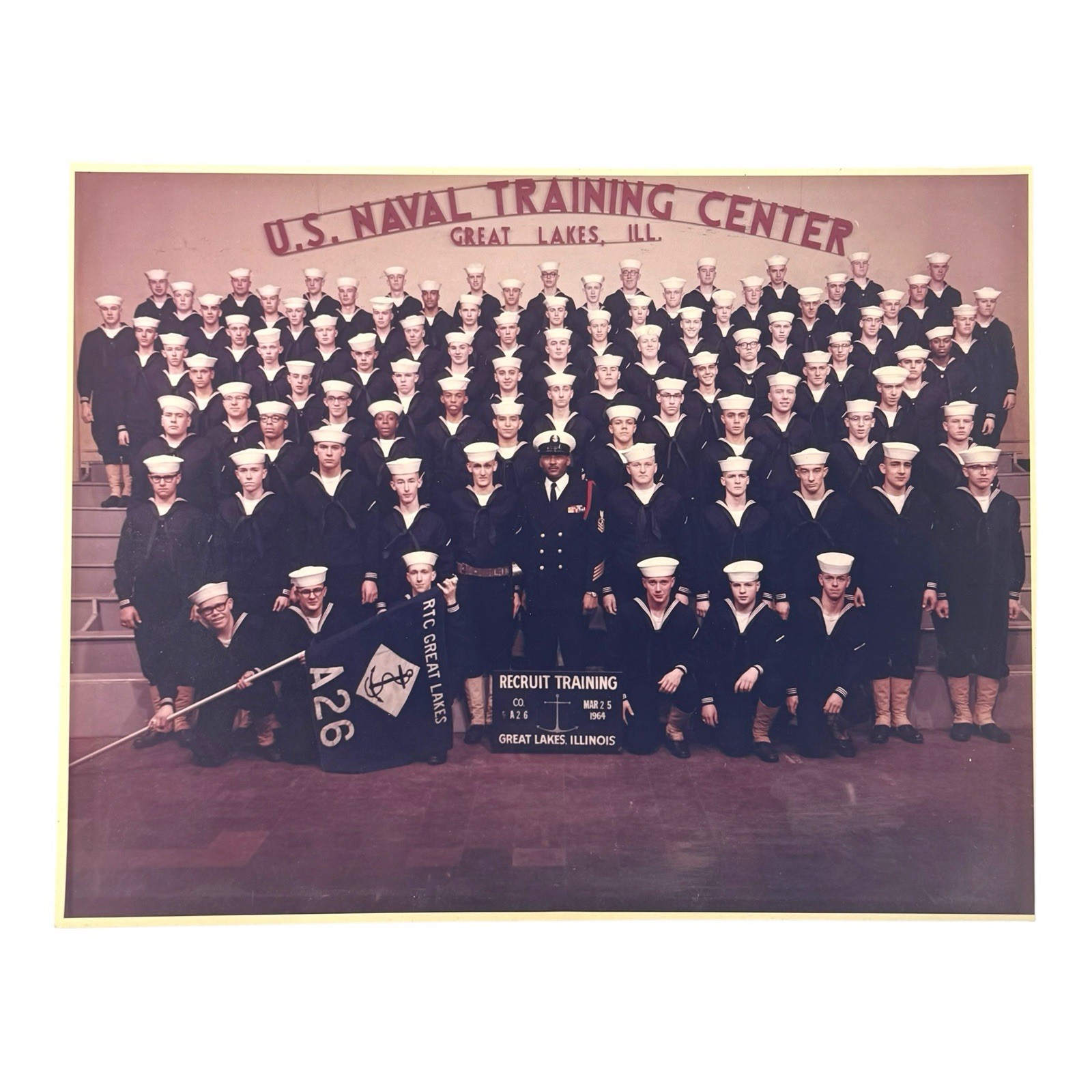 1964 U.S. Naval Training Center Photograph Great Lakes ILL A26 - Signed By All 1964 U.S. Naval Training Center Photograph Great Lakes ILL A26 - Signed By All