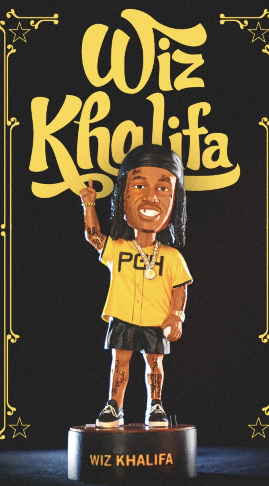Wiz Khalifa Pirates bobblehead presale 7/20 City Connect Pittsburgh Rapper