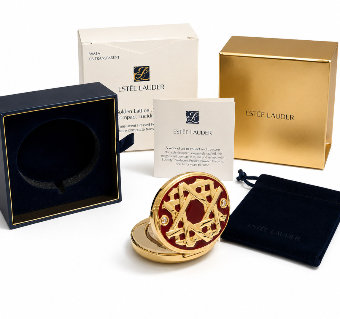 Vintage Estée Lauder Golden Lattice Compact Lucidity Pressed Powder New In Box Vintage Estée Lauder Golden Lattice Compact Lucidity Pressed Powder New In Box