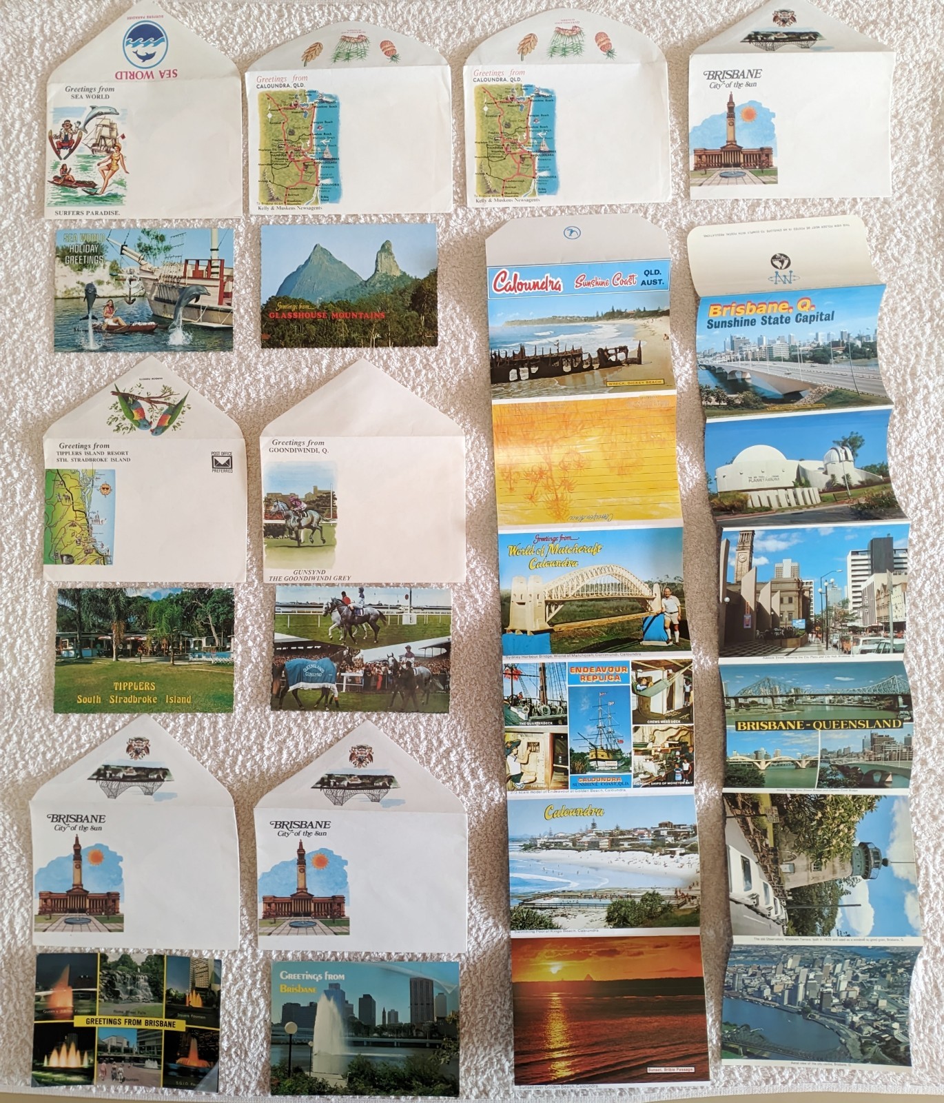 Vintage QLD Postcard Lot Brisbane Caloundra Sea World Stradbroke Gunsynd 70s Vintage QLD Postcard Lot Brisbane Caloundra Sea World Stradbroke Gunsynd 70s