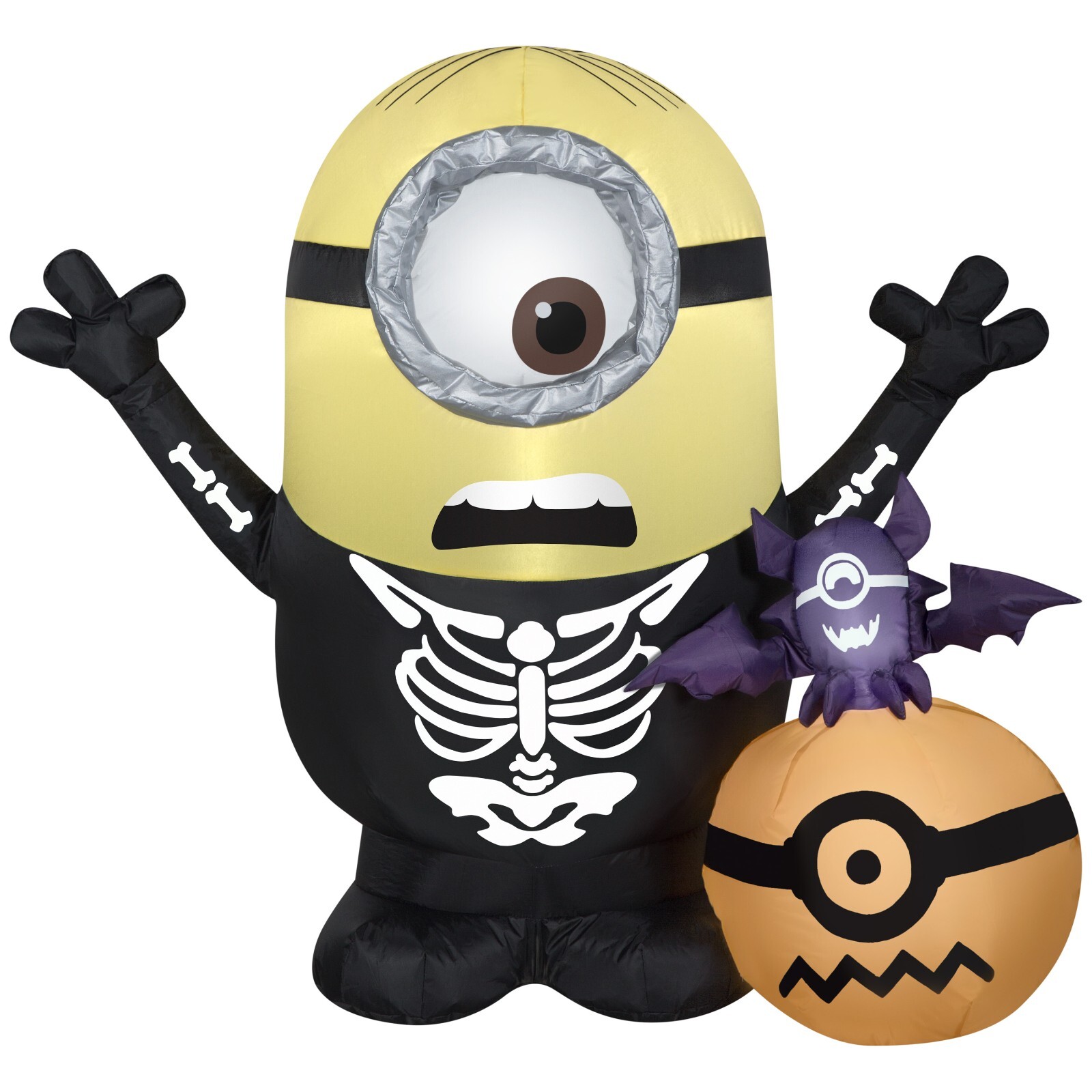 Gemmy 3.5' Airblown Inflatable Minion Stuart Skeleton w/Pumpkin Scene Universal Gemmy 3.5' Airblown Inflatable Minion Stuart Skeleton w/Pumpkin Scene Universal