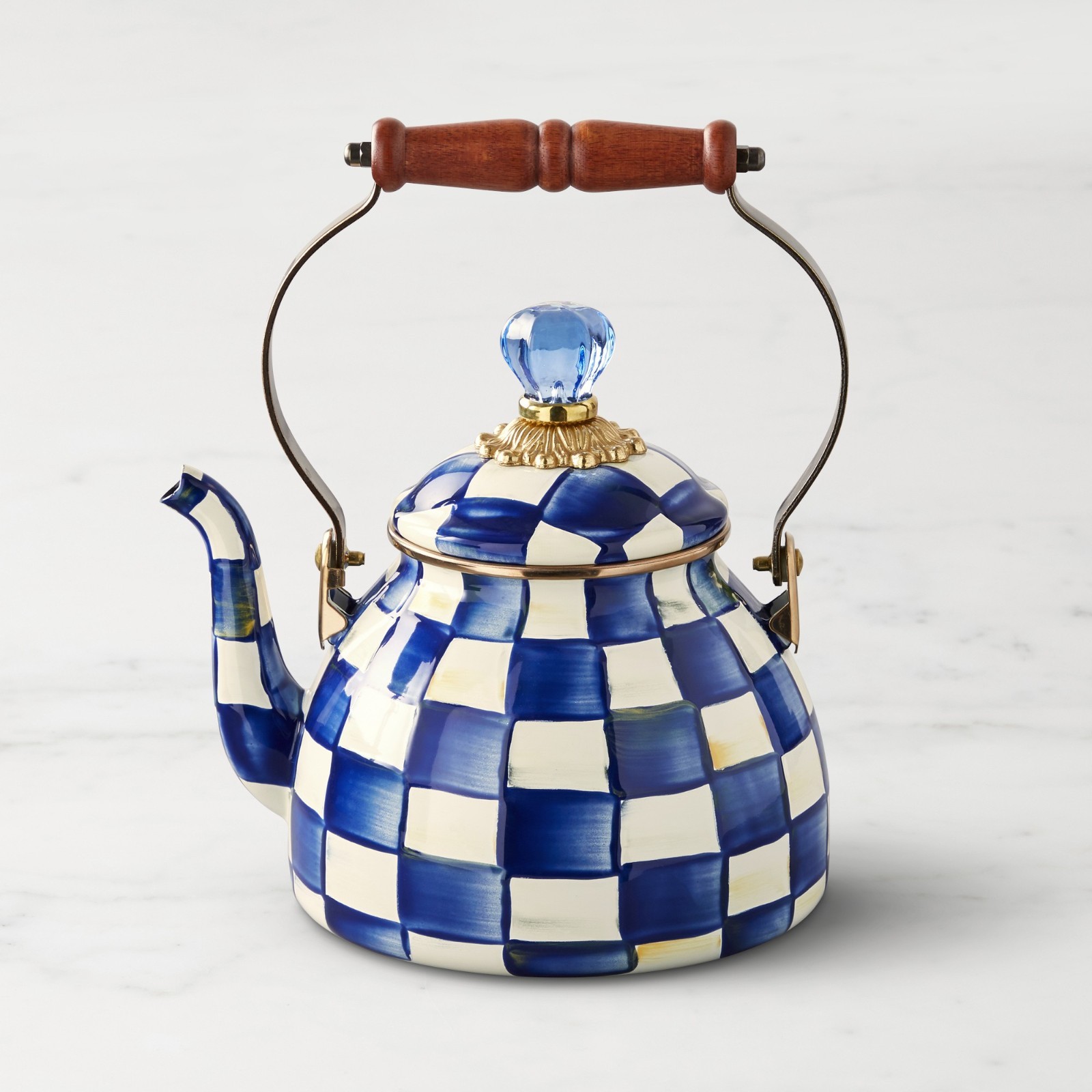 MacKenzie-Childs Royal Check Tea Kettle, 2Qt MacKenzie-Childs Royal Check Tea Kettle, 2Qt