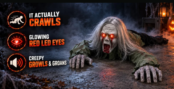 43" Crawling Zombie Halloween Prop Animated Moving Sound Light Up Eyes 43" Crawling Zombie Halloween Prop Animated Moving Sound Light Up Eyes
