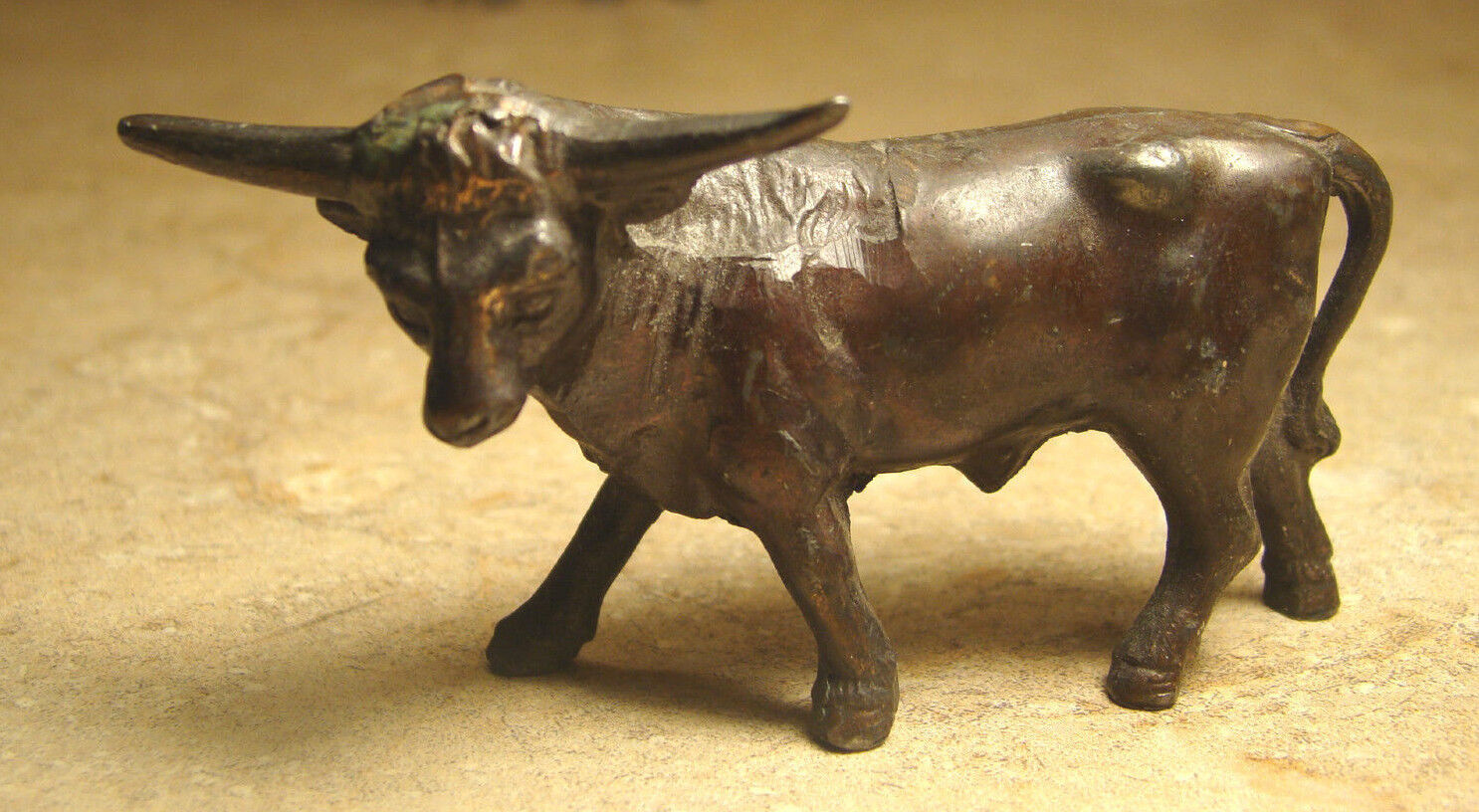 Bull Steer Figurine Metal Bronze 3\