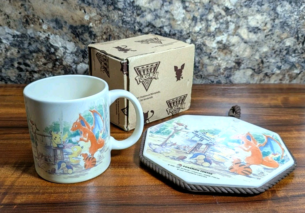 HTF 2001 Pokemon Center New York Cooking Club Mug with Matching Trivet HTF 2001 Pokemon Center New York Cooking Club Mug with Matching Trivet