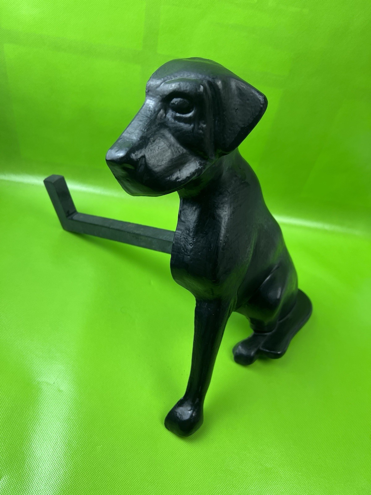 VTG Liberty Foundry FDY Cast Iron Black Lab Andiron Fire Dog 1950s St Louis Mo VTG Liberty Foundry FDY Cast Iron Black Lab Andiron Fire Dog 1950s St Louis Mo