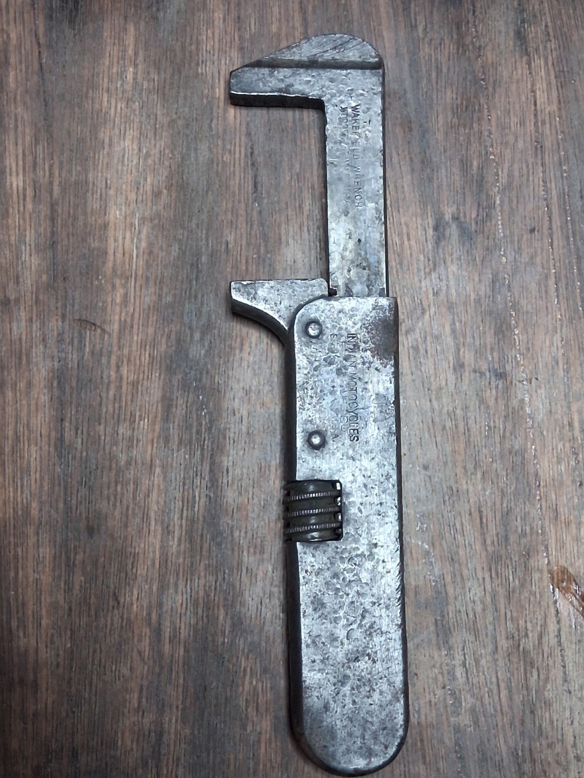 Antique Indian Motorcycle Wakefield Wrench No. 8 1900 Patent Date Antique Indian Motorcycle Wakefield Wrench No. 8 1900 Patent Date