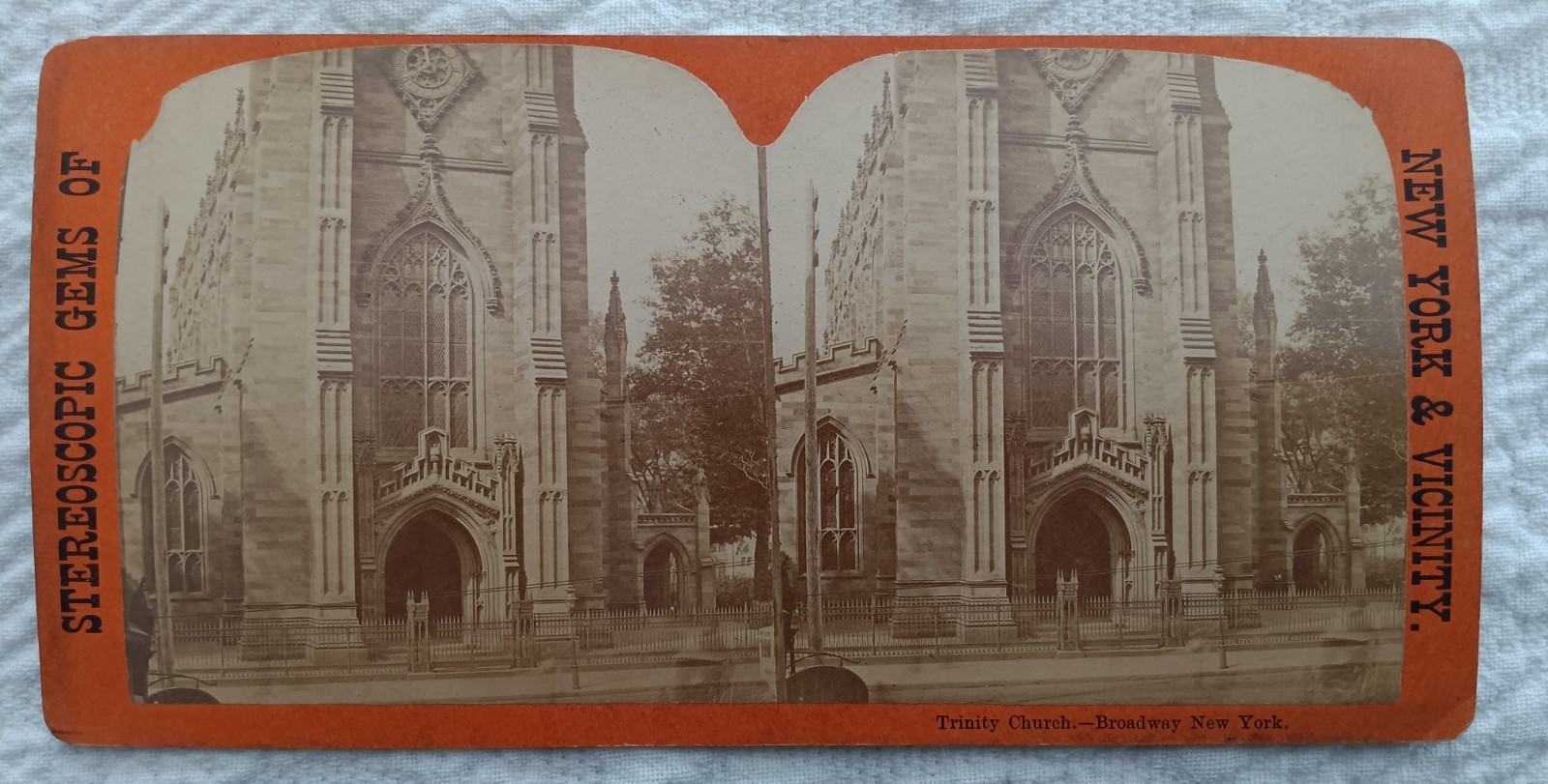 Large View Stereocard Trinity Church Broadway New York Large View Stereocard Trinity Church Broadway New York