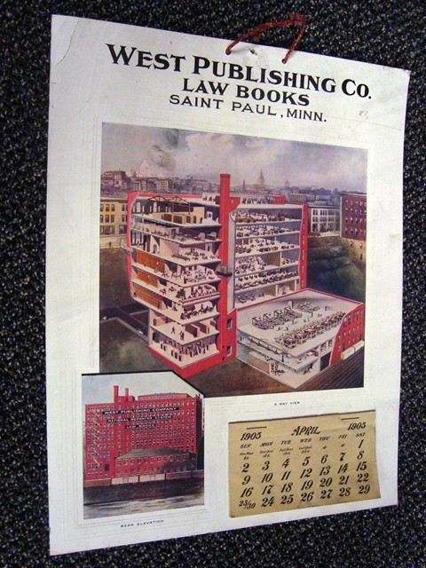 1905 West Publishing Factory Scene X-Ray Calendar w/Pad, St. Paul, Minnesota 1905 West Publishing Factory Scene X-Ray Calendar w/Pad, St. Paul, Minnesota