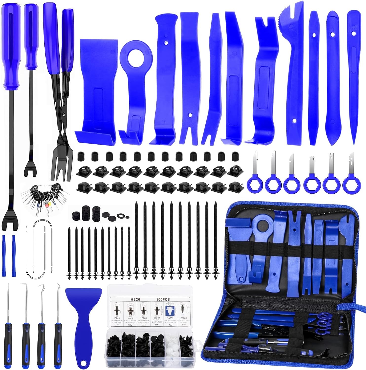 248pcs Trim Removal Tool Kit, Pry Tools, Fasteners Remover, Car Clips Set