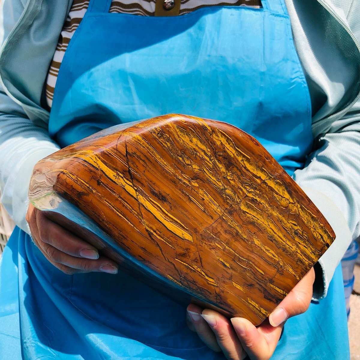 9.65LB Large Natural Tiger Eye Quartz Crystal Polished Healing Sample 5603 9.65LB Large Natural Tiger Eye Quartz Crystal Polished Healing Sample 5603