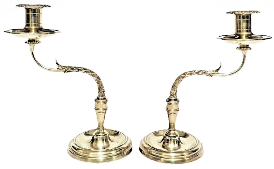Vintage Valmazan for Sarreid Ltd 9.75” Solid Brass Candlestick Holders ~ A Pair