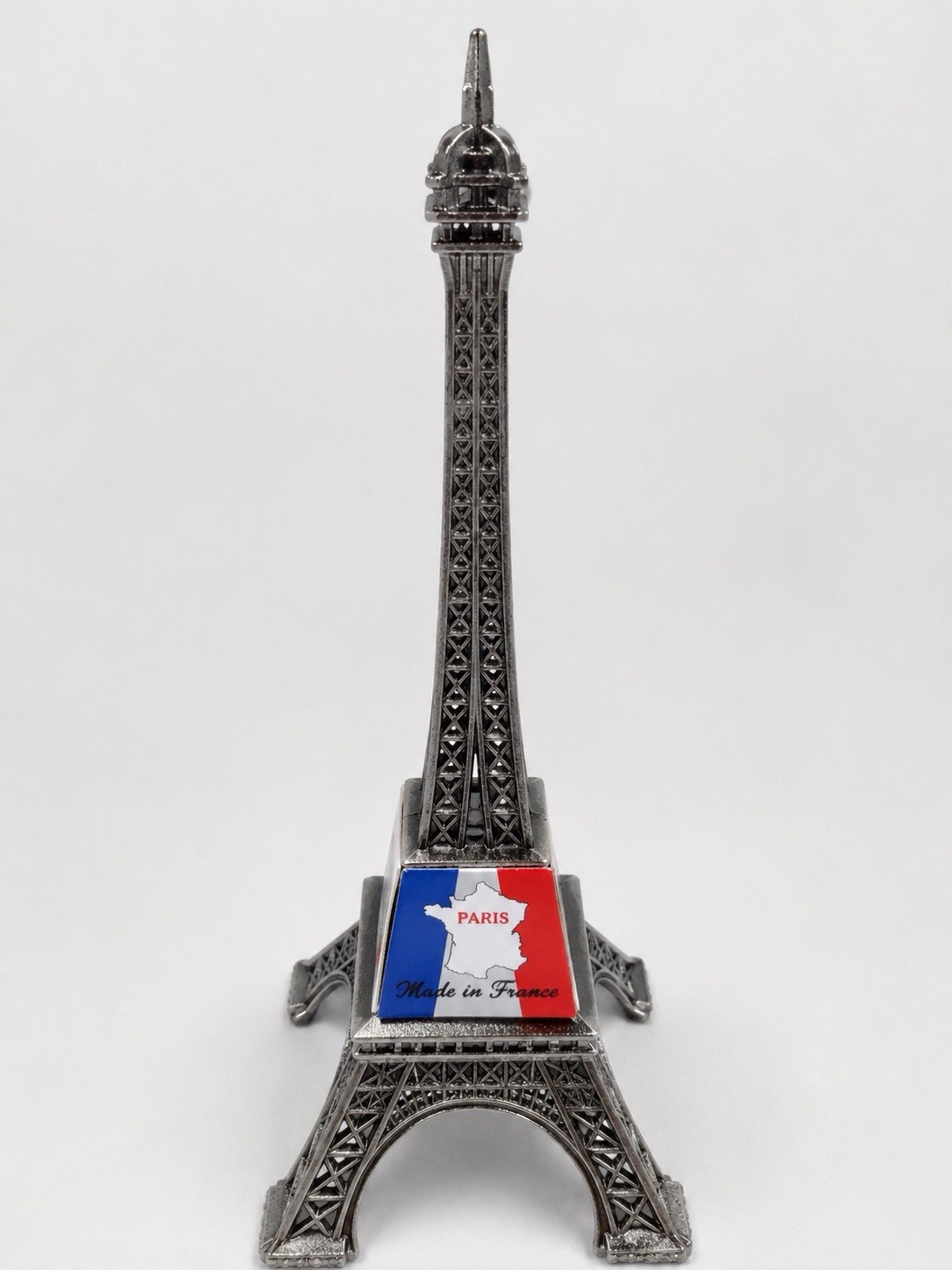 Eiffel Tower Paris France Metal Souvenir Statue Made in France 6” Original Tag