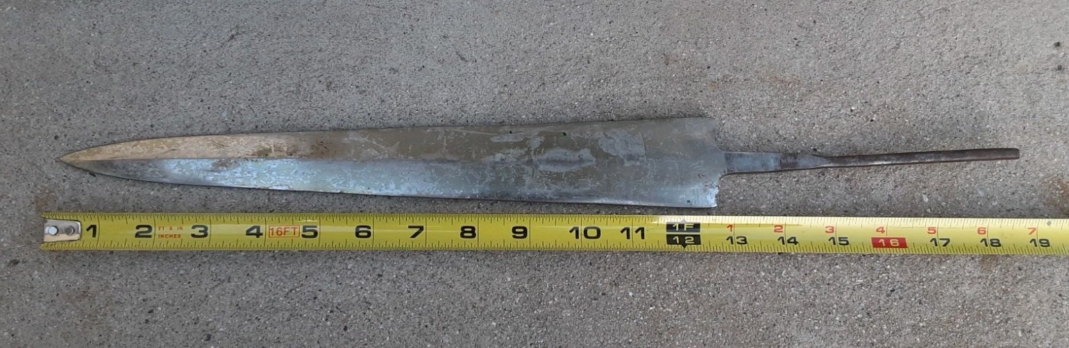 MASSIVE NEARLY 13" LONG SPEAR POINT FULL TANG KNIFE BLADE For Knife Making MASSIVE NEARLY 13" LONG SPEAR POINT FULL TANG KNIFE BLADE For Knife Making
