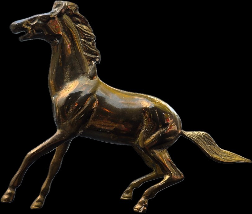 Vintage Solid Brass Galloping Horse Statue Figurine MCM Hollywood Regency 11” Vintage Solid Brass Galloping Horse Statue Figurine MCM Hollywood Regency 11”