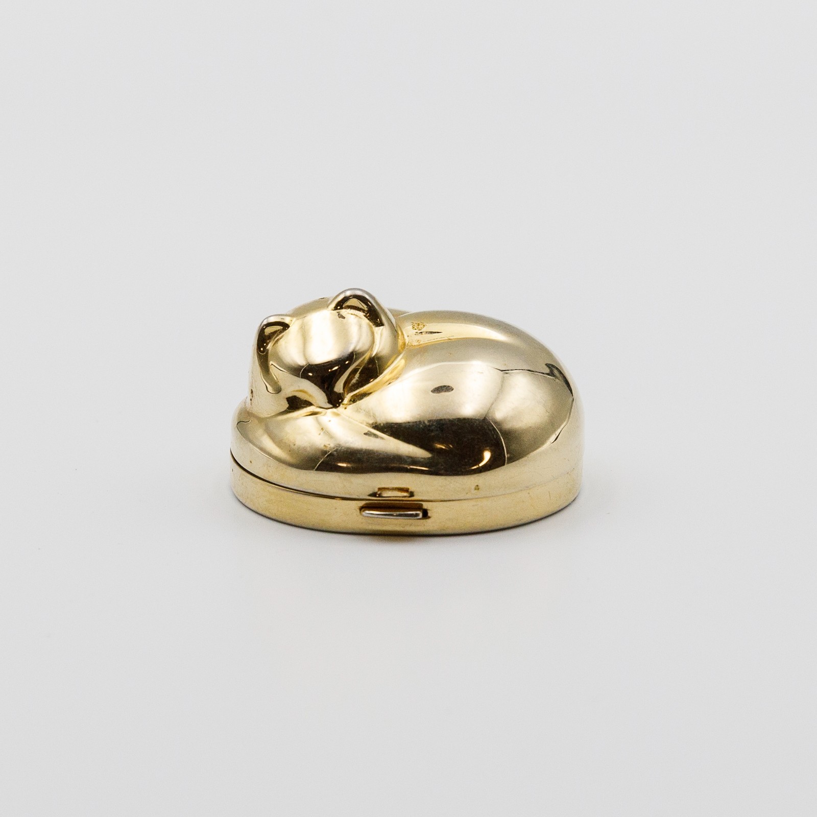 Vintage 1994 Estee Lauder Sleeping Cat Solid Perfume Compact Empty Trinket Box Vintage 1994 Estee Lauder Sleeping Cat Solid Perfume Compact Empty Trinket Box