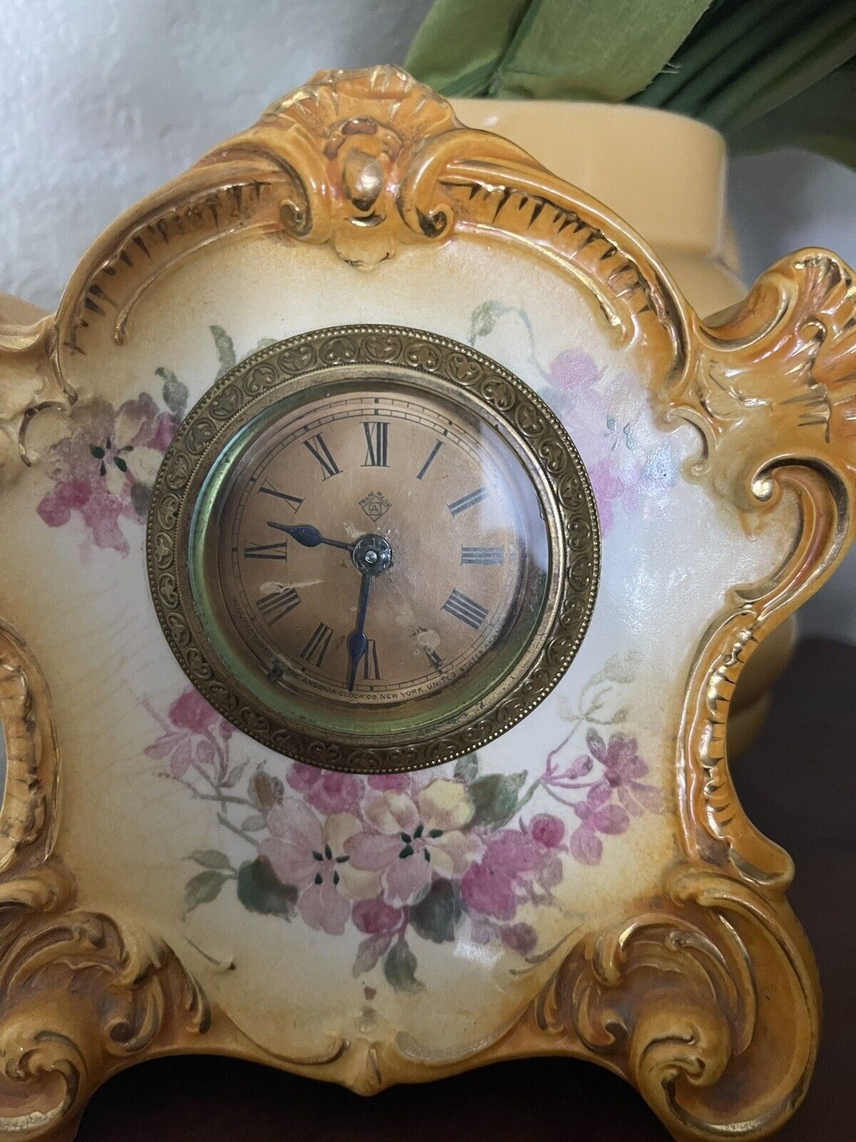 ansonia royal bonn porcelain clock
