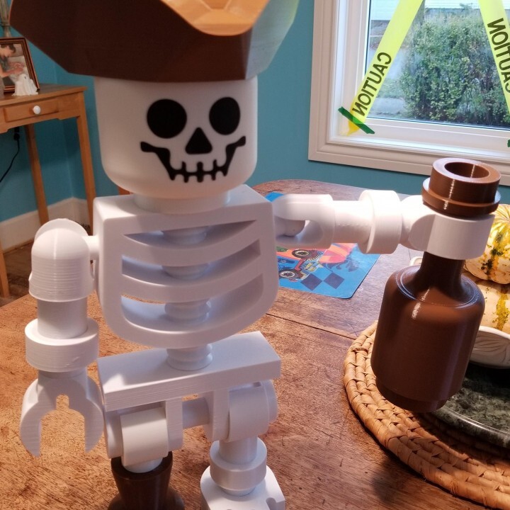 3D Printed L-E-G-O PIRATE SKELETON - 9" TALL 3D Printed L-E-G-O PIRATE SKELETON - 9" TALL