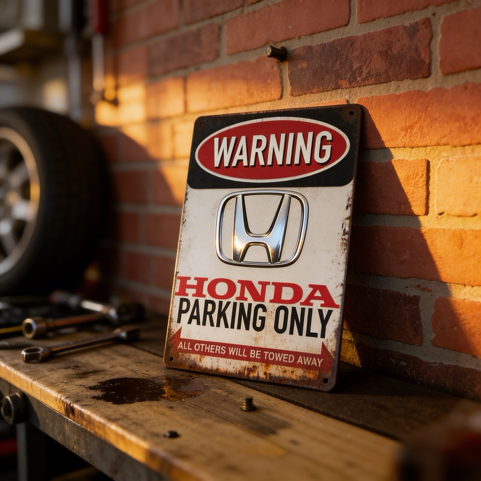 8"x12" Retro Patina Style "Honda Parking Only" Sign A Great Gift 8"x12" Retro Patina Style "Honda Parking Only" Sign A Great Gift