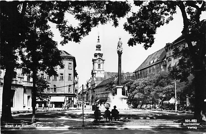 Postcard Austria: RPPC Am Eisernen Tor, Graz Posted 1961