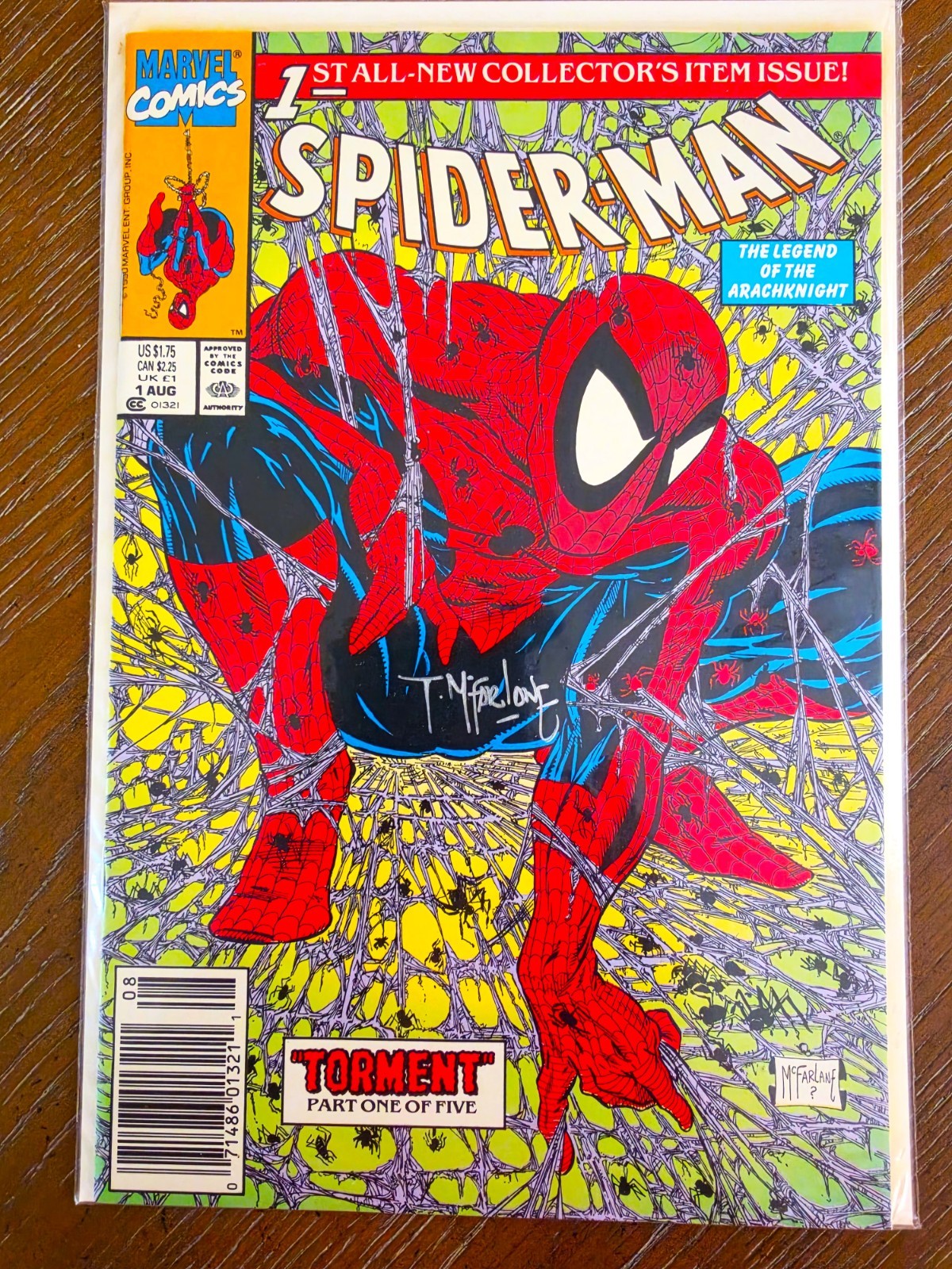 SPIDER-MAN #1 NEWSSTAND EDITION MINT SIGNED BY TODD MCFARLANE SPIDER-MAN #1 NEWSSTAND EDITION MINT SIGNED BY TODD MCFARLANE