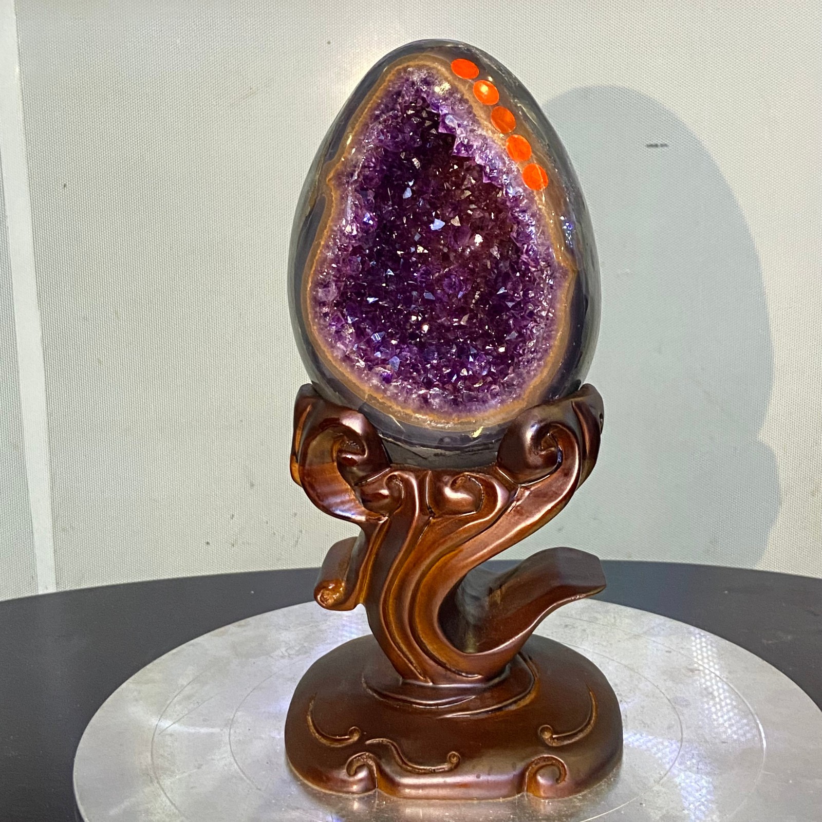 5.95LB Large Natural amethyst Dinosaur egg Quartz Crystal specimen healing 5.95LB Large Natural amethyst Dinosaur egg Quartz Crystal specimen healing