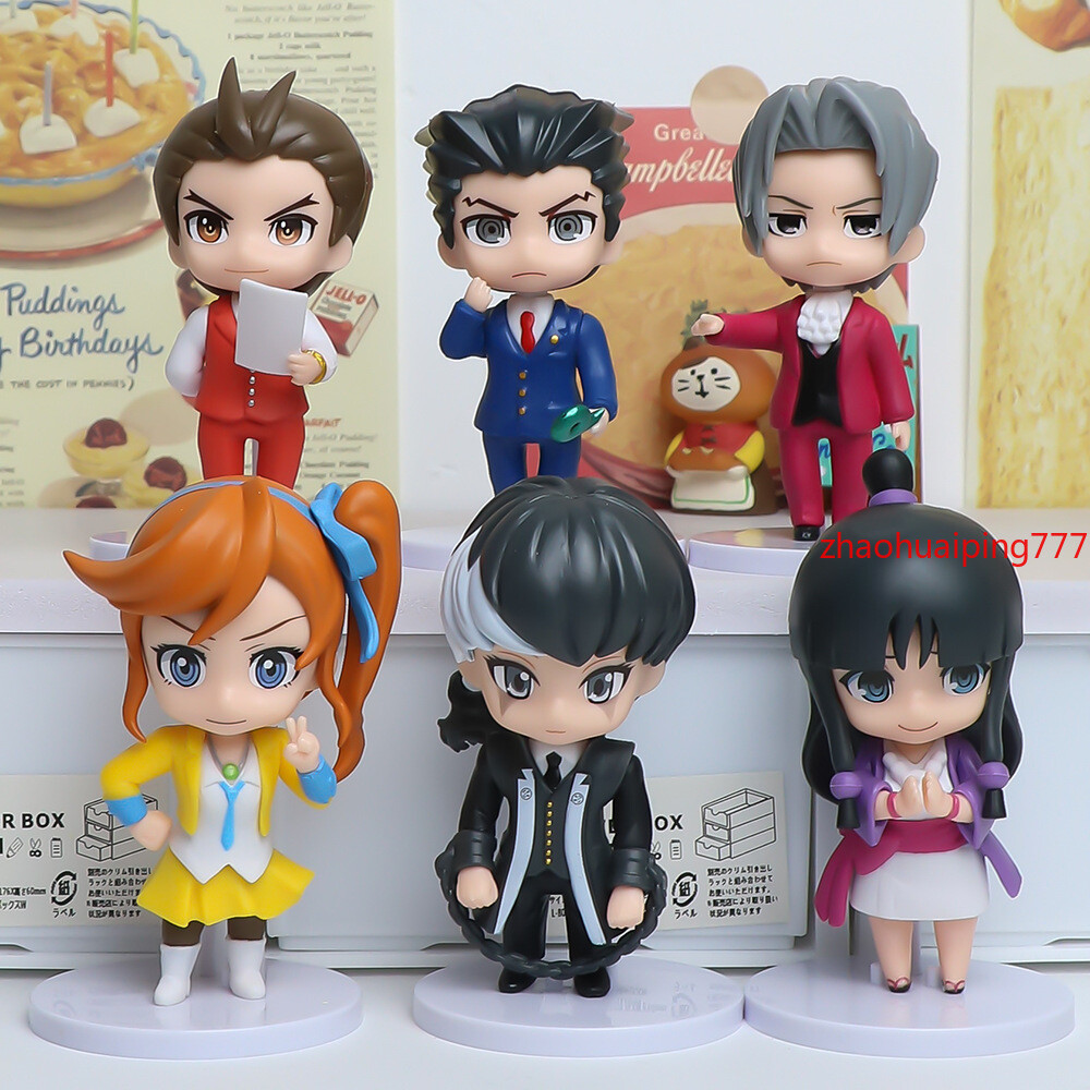 6PCS Ace Attorney Phoenix Wright Miles Edgeworth Figure Toys PVC Model Statue 6PCS Ace Attorney Phoenix Wright Miles Edgeworth Figure Toys PVC Model Statue
