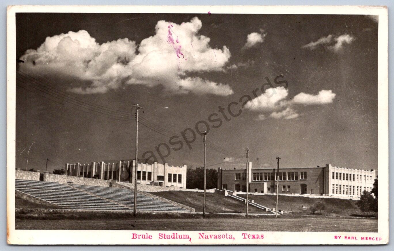 K45/ Navasota Texas RPPC Postcard c1943 Brule Football Stadium 359 K45/ Navasota Texas RPPC Postcard c1943 Brule Football Stadium 359
